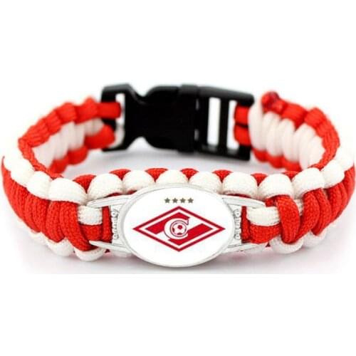Russian Premier League Clubs Football Team Spartak Moscow DIY Hand Woven Parachute Cord Bracelet Bangles Jewellery