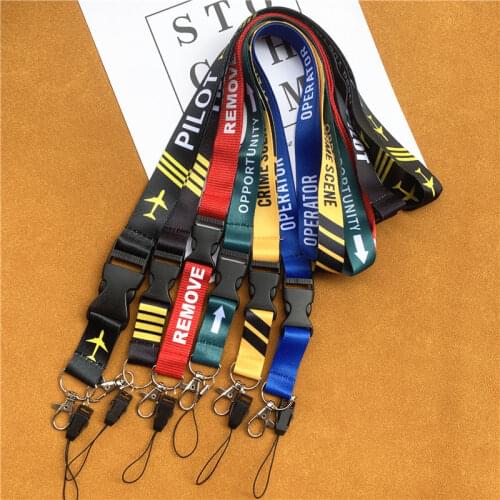 CRIME SCENE REMOVE LIGHT PILOT Keychain Strap For ID Card Badge Gym Key Chain Lanyard Key Holder Hang Rope Mobile Phone lanyard