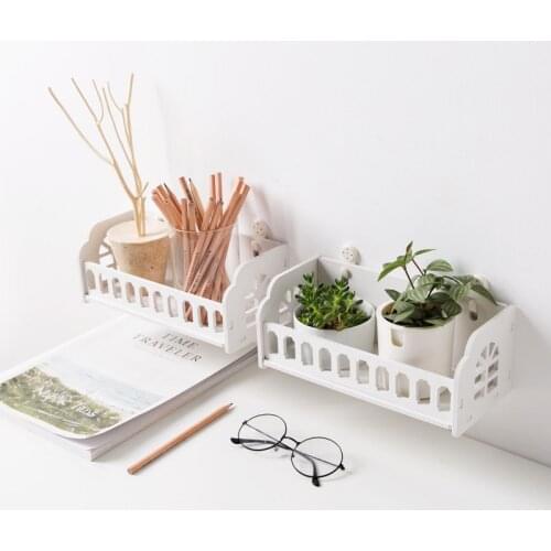 Living Room Wooden Wall Shelf Bathroom Cosmetics Rack Dormitory Bed Wall Hanging Storage Rack