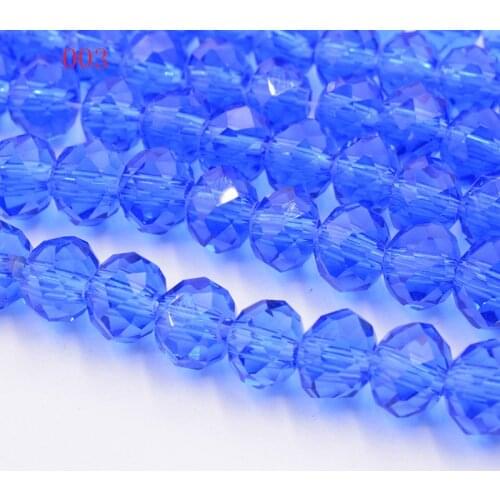 FLTMRH Blue Colors 8mm 70pcs Rondelle Austria faceted Crystal Glass Beads Loose Spacer Round Beads for Jewelry Making