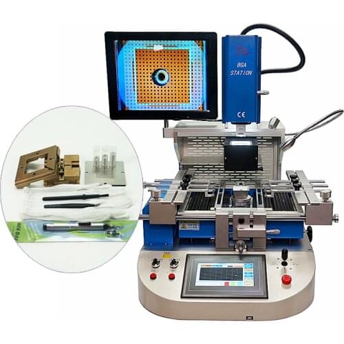Hot air economic 3 zones Align BGA rework station LY G700 with reballing stencil solder kits brush Tweezer vacuum pen stencils