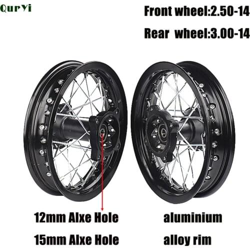 14" Inch Front Rear Wheels Set 2.50-14"3.00-14" Alloy Rim For KAYO BSE Apollo Xmotos Racing Supermoto Dirt Pit bike Off Road
