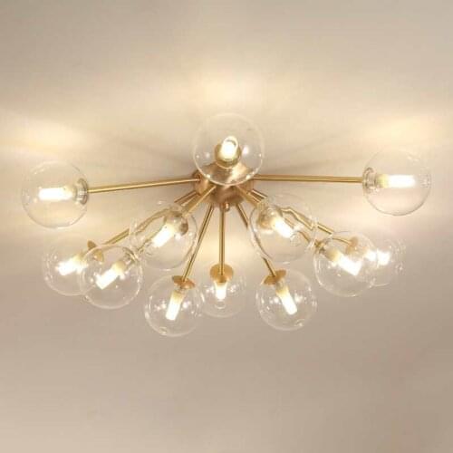 Creative Clear Glass Ball Ceiling lamp Magic Bean Ceiling Modern Light Molecular lamp For Living room Home Ceiling Light CA013