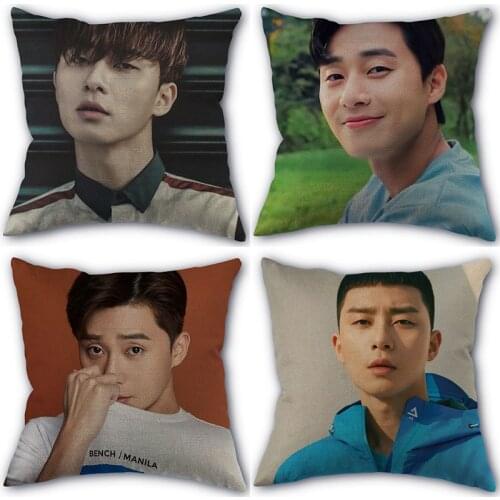 Nice Park Seo Jun Kpop Pillowcase Cotton Linen Fabric Square Zipper Pillowcase 45X45cm Wedding Decorative Pillow cover 11-17