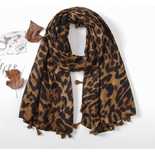 2018 Hot Sale Women Cotton Ombre Leopard Tassel Scarves Shawls Long Leopard Wrap Hijab Muffler Wholesale 10pcs/lot Free Shipping