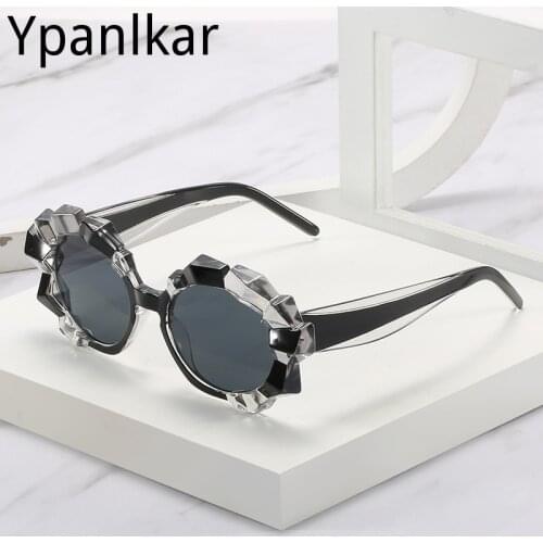 Fashion 2021 Summer Cool Sunglasses Women Men Crystal Blue Eyewear Outdoors Sun Protection Personalized Ice Decorative Glasses