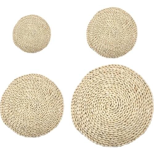 Woven Placemats Kit Round Braided Rattan Tablemats Multi-Purpose Decorations