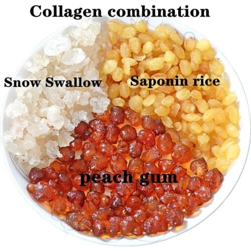 Natural Without Adding Wild Peach Gum Snow Swallow Saponin Rice Collagen Combination, Skin Beauty, Obvious Effect,Free Shipping