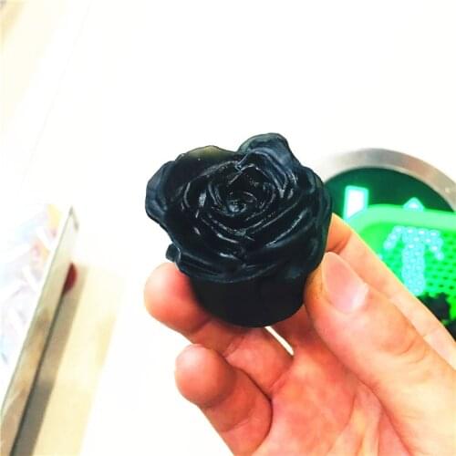 Natural obsidian quartz flower hand-carved crystal polishing stone healing stone DIY home decoration