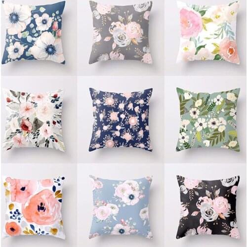 New Fashion Pastoral Style Throw Pillow Case Fresh Flower Pattern Cushion Cover Office Livingroom Chair Sofa Decoration Cushion