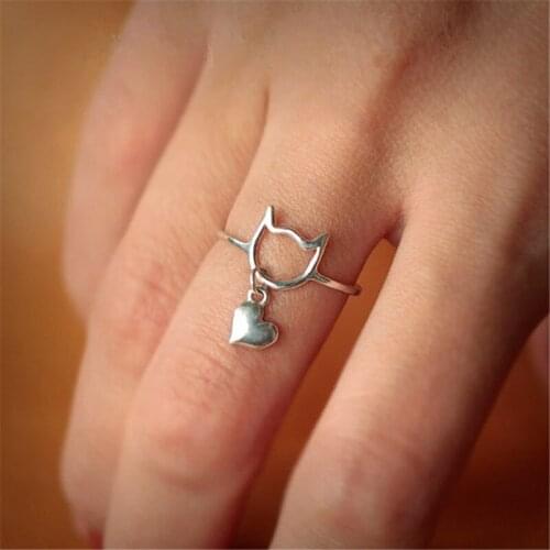 The latest version of card lovely rings melting the kitten for women