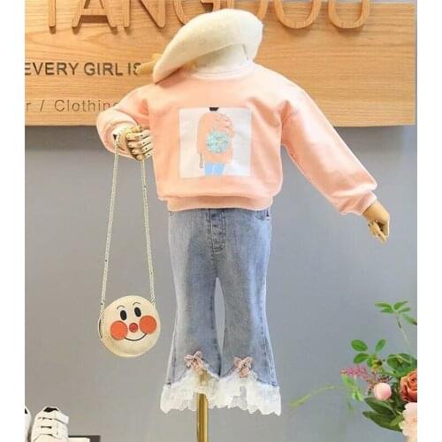 New 2021 Boys Girls Jeans Pants 1-6yrs Kids Trousers Spring Fashion Toddler Children Denim Pants Casual Ripped Jeans