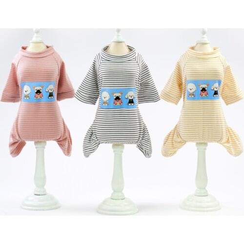 Dog Clothes for Small Dogs Cotton Jumpsuit for Chihuahua Yorkie Pajamas Striped Overalls for Dogs French Bulldog Puppy Clothing