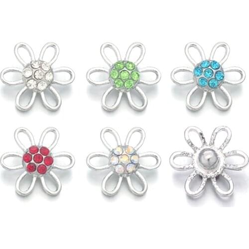 Wholesale 050 Flower 3D 12mm Metal Snap Button For Bracelet Necklace Interchangeable Jewelry Women Accessorie Findings