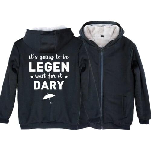 Man Boy Parkas Full Zip Coat HIMYM Umbrella It’s Going To Be Legen Wait For It Dary Plus Velvet Autumn Winter ZIIART