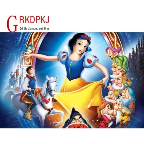 Full Square 5D DIY Diamond embroidery fairy tale Diamond Painting Cross Stitch snow White Mosaic Seven Dwarfs Unfinished Decor