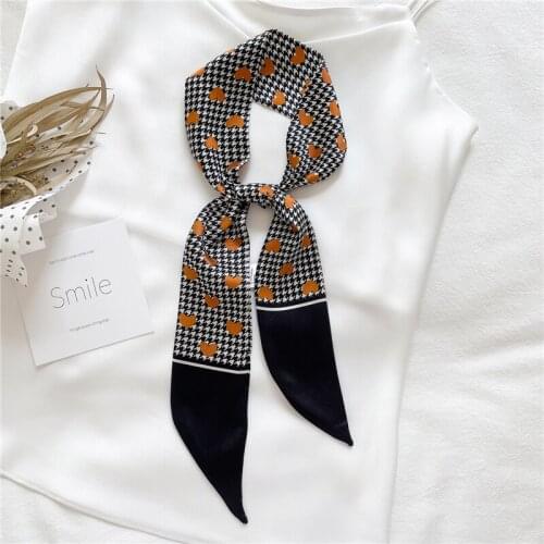 Fashion Sweet Love Print Women Headband Hair Bands Silk Headscarf Girls Ribbon For Ladies Handkerchief Bandana Accessories 2021
