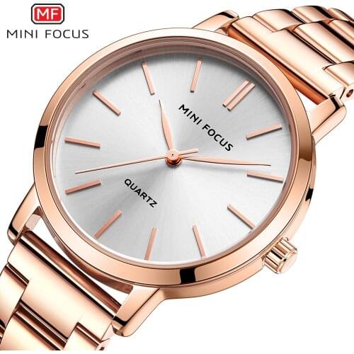 MINI FOCUS Luxury Graceful Women Watches 2020 New Fashion Quartz Watch for Lady Rose Gold Stainless Steel Waterproof Wristwatch