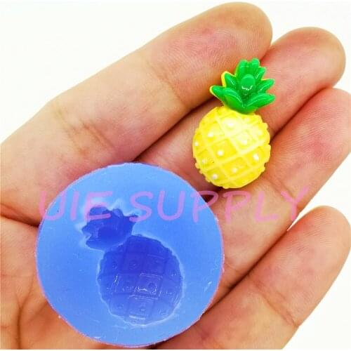 SYL182 25.0mm X 14.9mm Pineapple Silicone Mold Fondant Cake Decoration Candy Resin Clay Earrings Necklace Craft Soap Candle