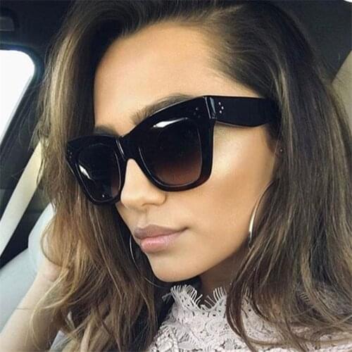 Classic Cat Eye Sunglasses Women Vintage Oversized Gradient Sun Glasses Shades Female Luxury Designer UV400 Sunglass