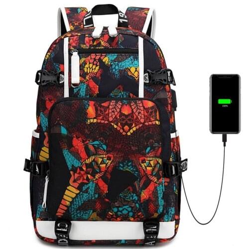 Thermal transfer flower water repellent computer bag outdoor travel backpack