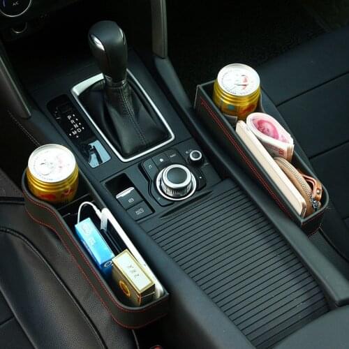 Universal Car Slit Box Organizer Leather Car Seat Crevice Gap Storage Pocket Slot Storage Cup Holder Auto Interior Accessories