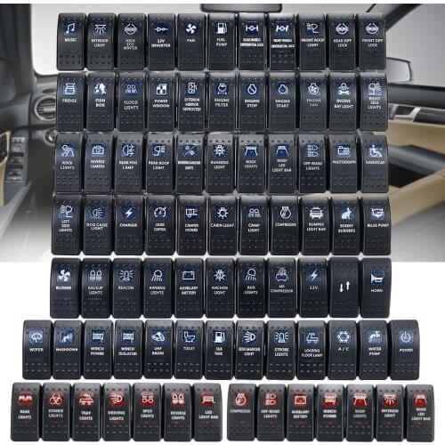 1pcs 12V 24V Car Boat Caravan Rocker Switches Waterproof Rocker Switch Dual Blue LED Light Bar 4x4