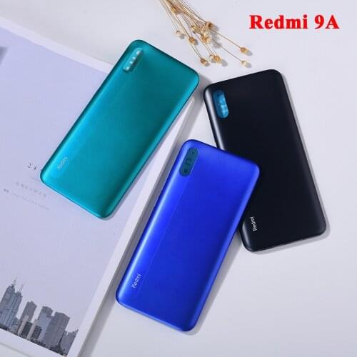 Original Xiaomi Redmi 9A 9a Battery Back Cover Rear Door Housing Panel Case With Power Volume Buttons Mobile Phone Replacement