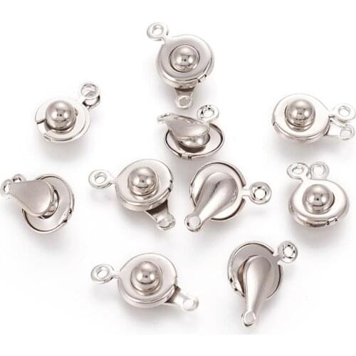 20Sets Iron Ball & Socket Snap Clasps for Jewelry Making Trunk Lock Handbag Bag Rope Accessories Purse 12x9mm hole: 1mm