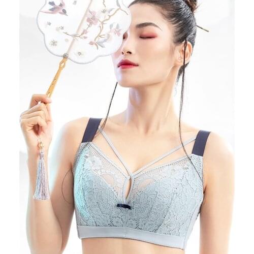 Womens Full Cup Support wire free Lace Bra 34 36 38 40 42 44 46 B C D E F G H I J