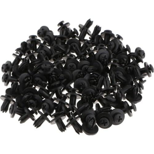 100 Pieces 6mm Hole Dia Rivets Door Panel Screws for Auto Car Truck Surface