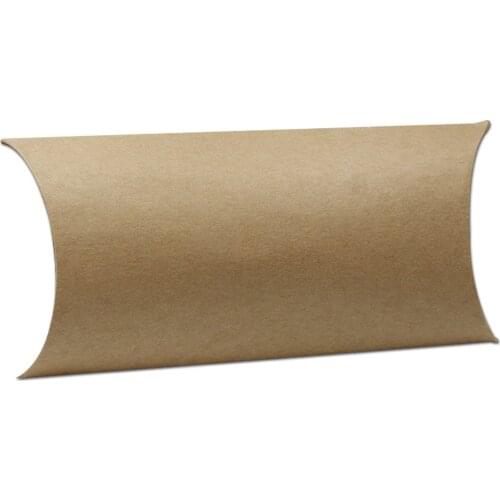 17*10*4cm New Style Kraft Paper Brown Pillow Shape Wedding Favor Gift Box Party Event Candy Sweet Chocolate Packaging Craft Box