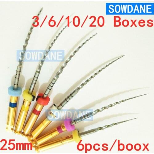 3 Boxes/6 boxes/10 boxes 25mm Dental Large Taper NITI Rotary for Canal Root Endodontic Engine Use 6pcs/Box Endo Dentist