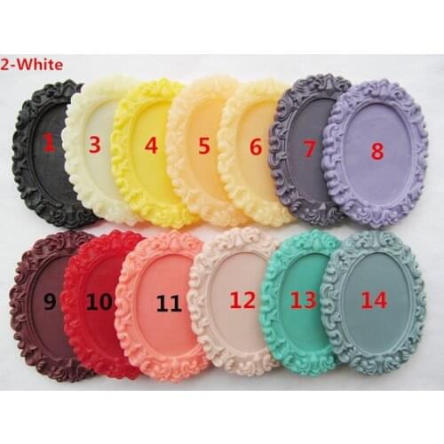 50pcs Oval Flatback Resin Filigree Border Base Setting Tray Bezel Charm Finding,for 30mmx40mm Cabochon/Cameo,DIY Accessory