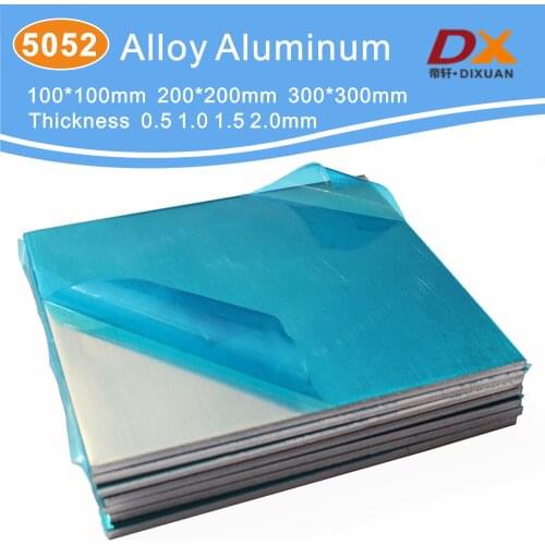 5052 Alloy Aluminum Plates 300 /200/ 100mm Custom Size High Strength Rust Protection Rustproof Al Sheets 1.0mm 1.5mm 2.0mm