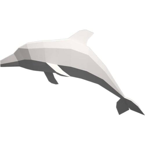 Dolphin Papercraft 3D Paper Model White Pink DIY Handmade Paper Sculpture for Living Room Bedroom Wall Decoration Home Decor
