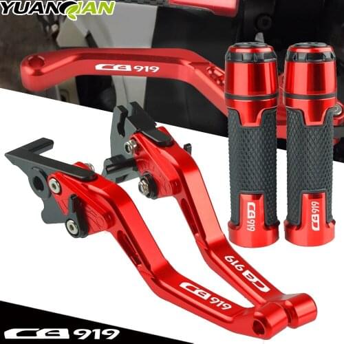 For Honda CB919 HORNET Motorcycle Adjustable Clutch CNC Aluminum Brake Clutch Levers Handlebar Handle Grips Ends CB 919 2001-08