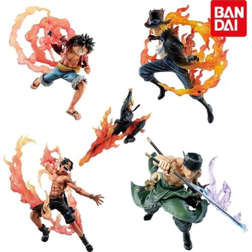 Bandai One Piece Anime Figure Artisan Genealogy Series Sanji Luffy Sabo Ace Zoro Genuine Model Decoration Children Toys