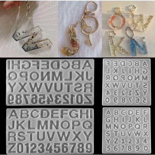 1Pcs Letter Mold Alphabet Number Silicone Molds Crystal Glue Epoxy Resin Casting Mold For DIY Jewelry Making Craft Accessories