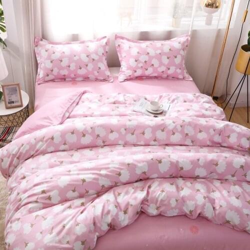 Pastoral style Pink Bedding Set,Flower pattern Duvet Cover With Pillowcase 200x230,220x240 Quilt Cover,King Size Blanket Cover