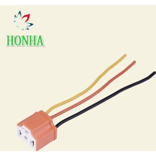 Hot selling New H4 9003 Car Truck Female Ceramic Headlight Extension Connector Plug Light Lamp Bulb Wire Socket Adapter 12V