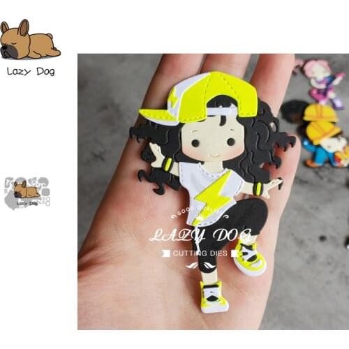 Hip hop Boy Girl Metal Cutting Dies Scrapbooking Stencil DIY Mold Knife Craft Embossing Die Cuts Card Making New Dies For 2020