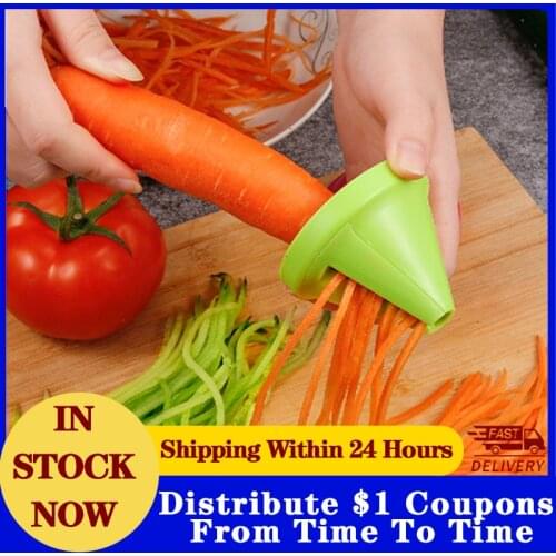 Multi-Function Vegetable Fruit Spiral Shredder Peeler Carrot Radish Rotating Manual Potato Shredder Grater Kitchen Tools