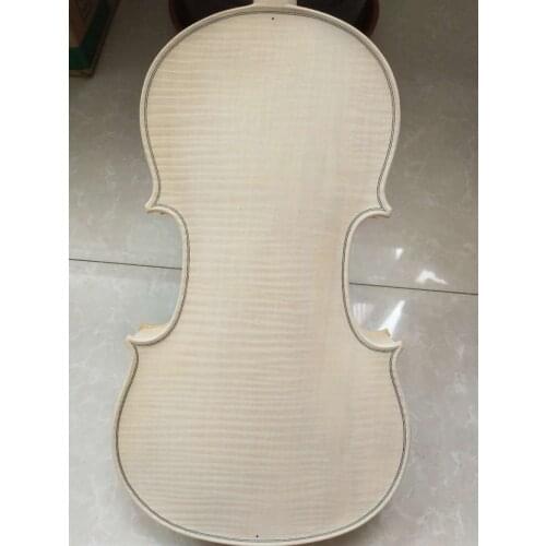 Unfinished violin 4/4 size,one pcs flame maple back,spruce top,white violin, with ebony fingerboard