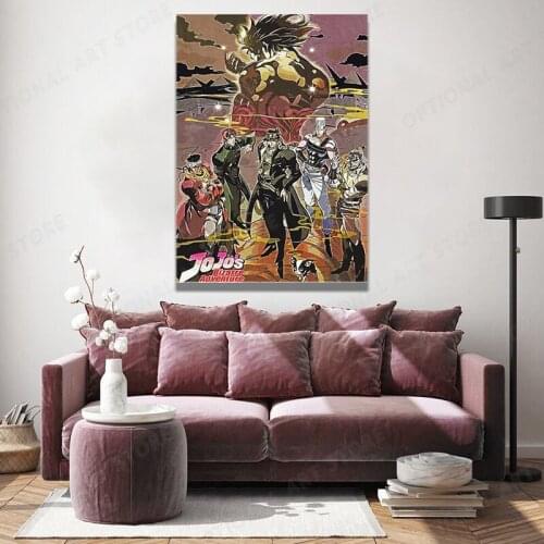 Anime JoJos Bizarre Adventure JOJO Poster Action Anime Retro Poster Painting Wall Art For Living Room /Bar /Cafe Room Decor