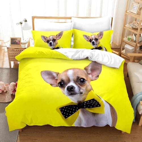 Dropshipping SINGLE only 1 Pillowcase Queen Size Bedding For Boys Duvet Cover Set Bedding Yellow Dog N023 Animal Cartoon Gife