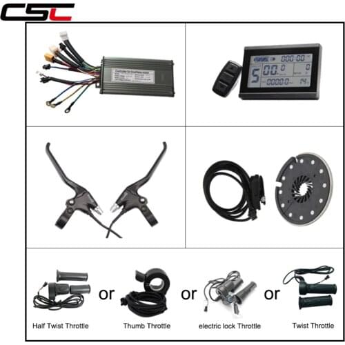 Electric bike Brushless 9 Mosfet Sine Wave Controller LCD3 Display Power cut-off Brake lever Throttle 12 Magnet PAS E-bike