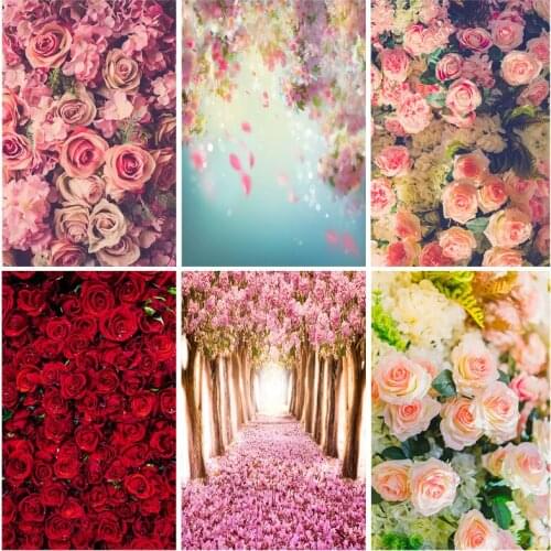SHENGYONGBAO Valentines Day Rose Flower Photography Background Birthday Party Wedding Child Photo Backdrop Studio 210314RAI-04