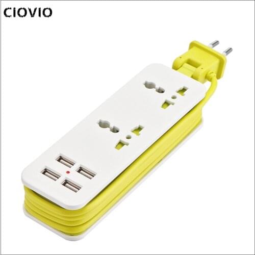 EU Plug USB Power Strip Electrical Socket Surge Protector Extension Sockets USB Smart Mobile Phone Wall Charger Desktop Hub