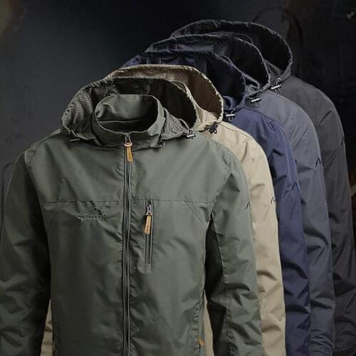 Autumn Oversized Casual Windbreaker Jacket Men Waterproof Hooded Coats Trench Outerwears Windproof Coat Male Winter Clothing 5XL